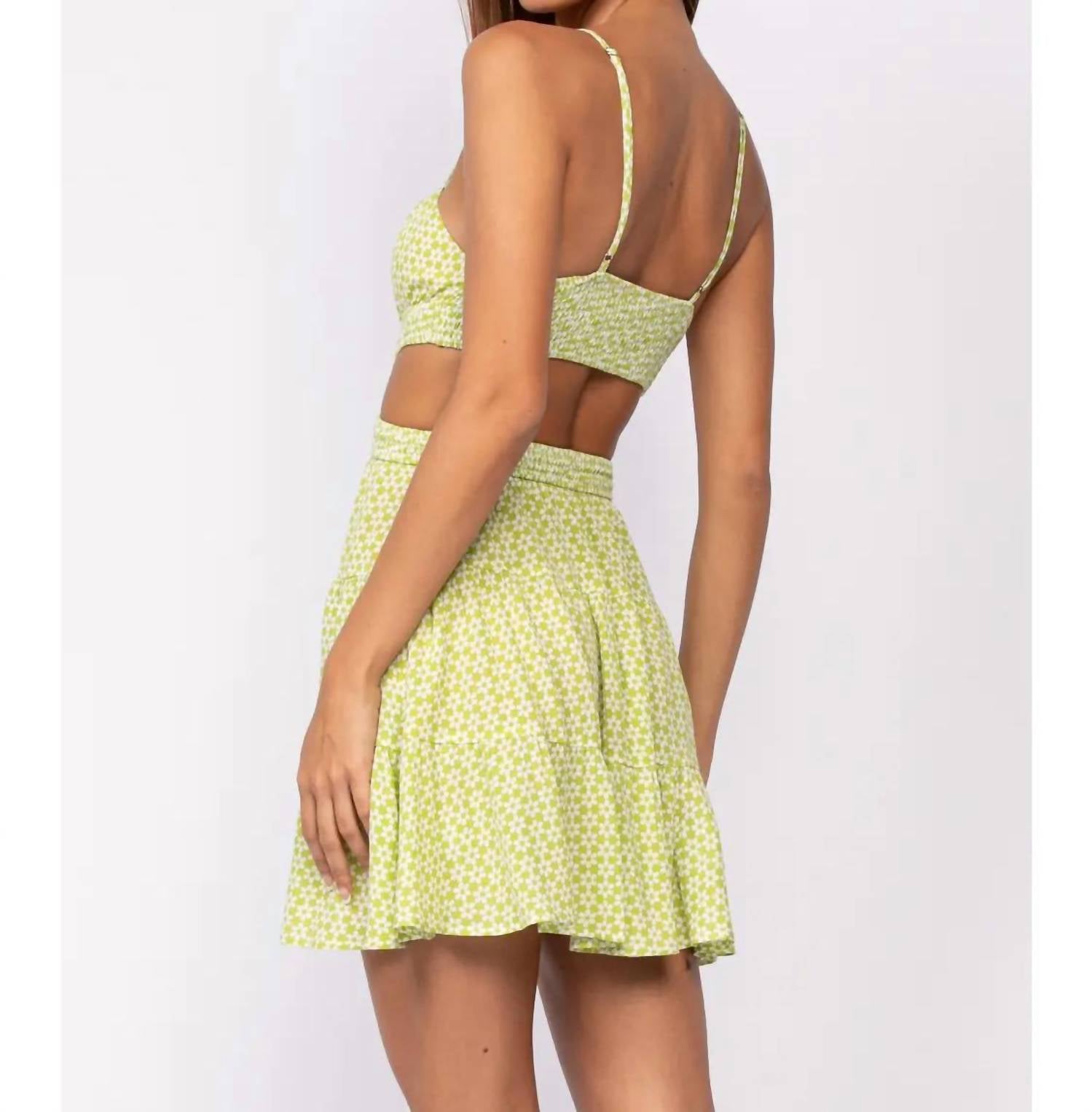Sky To Moon - Floral Twisted Smocked Mini Dress