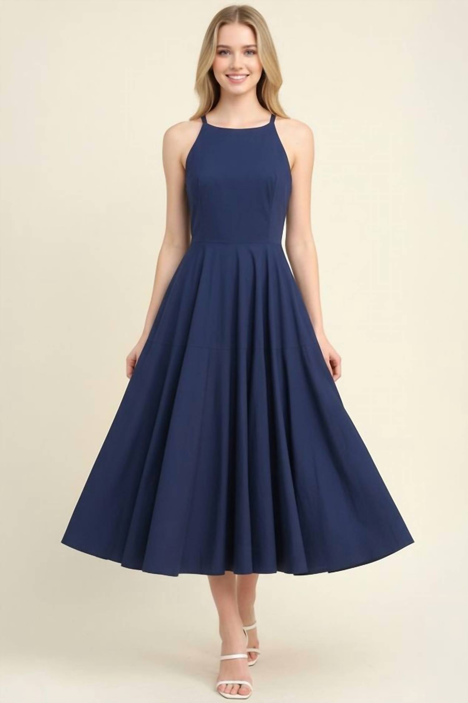 Pinch - Halter Neck A-Line Midi Dress