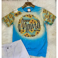 Aapparella - Sunflower Leopard Mama Bleached Tee