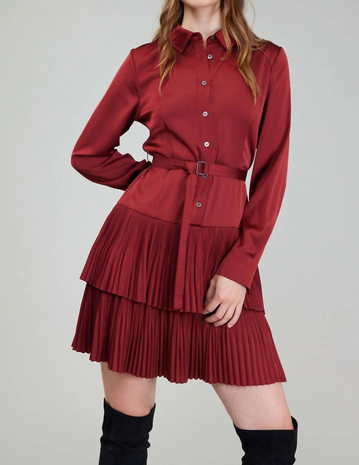 Nyland - Saffira Shirt Dress With Pleated Tie