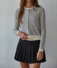 By Together - Striped Crew Neck Cardigan