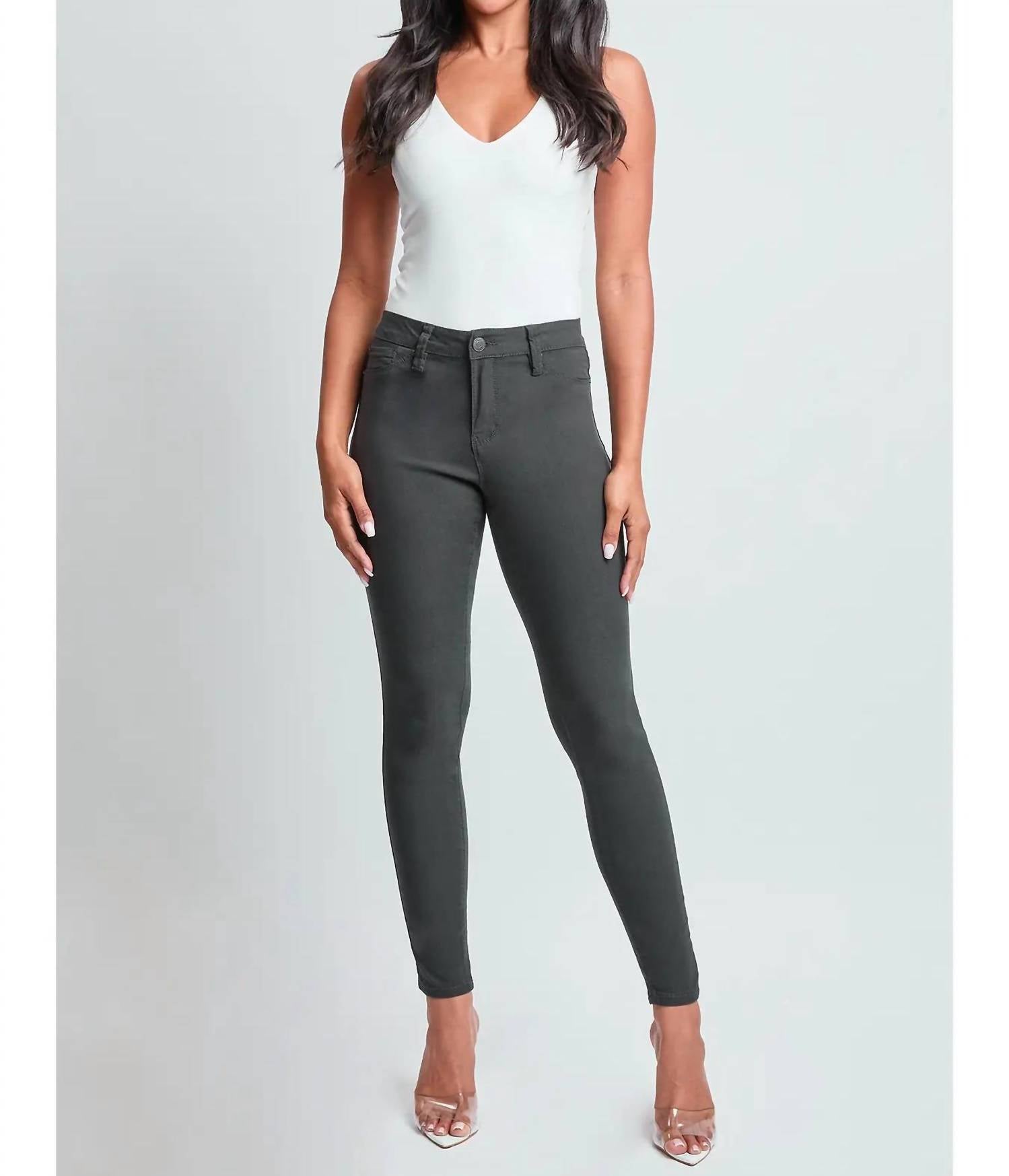 YMI Bianca Mid-rise Skinny Jeans in jet set - women's jeans