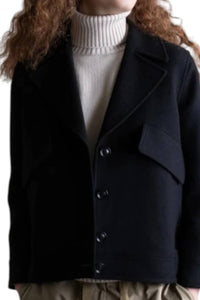 Psophia Modern Jacket Peacoat in black - women's jacket - detail view