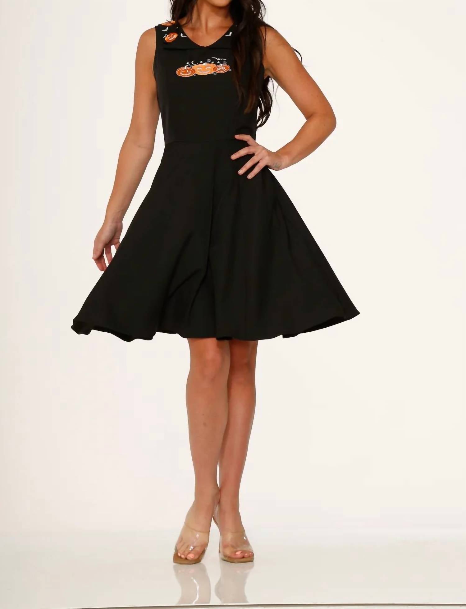 Orchid Bloom - Embroidery Swing Dress