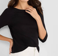 Nic + Zoe - 3/4 Sleeve Boat Neck Tee