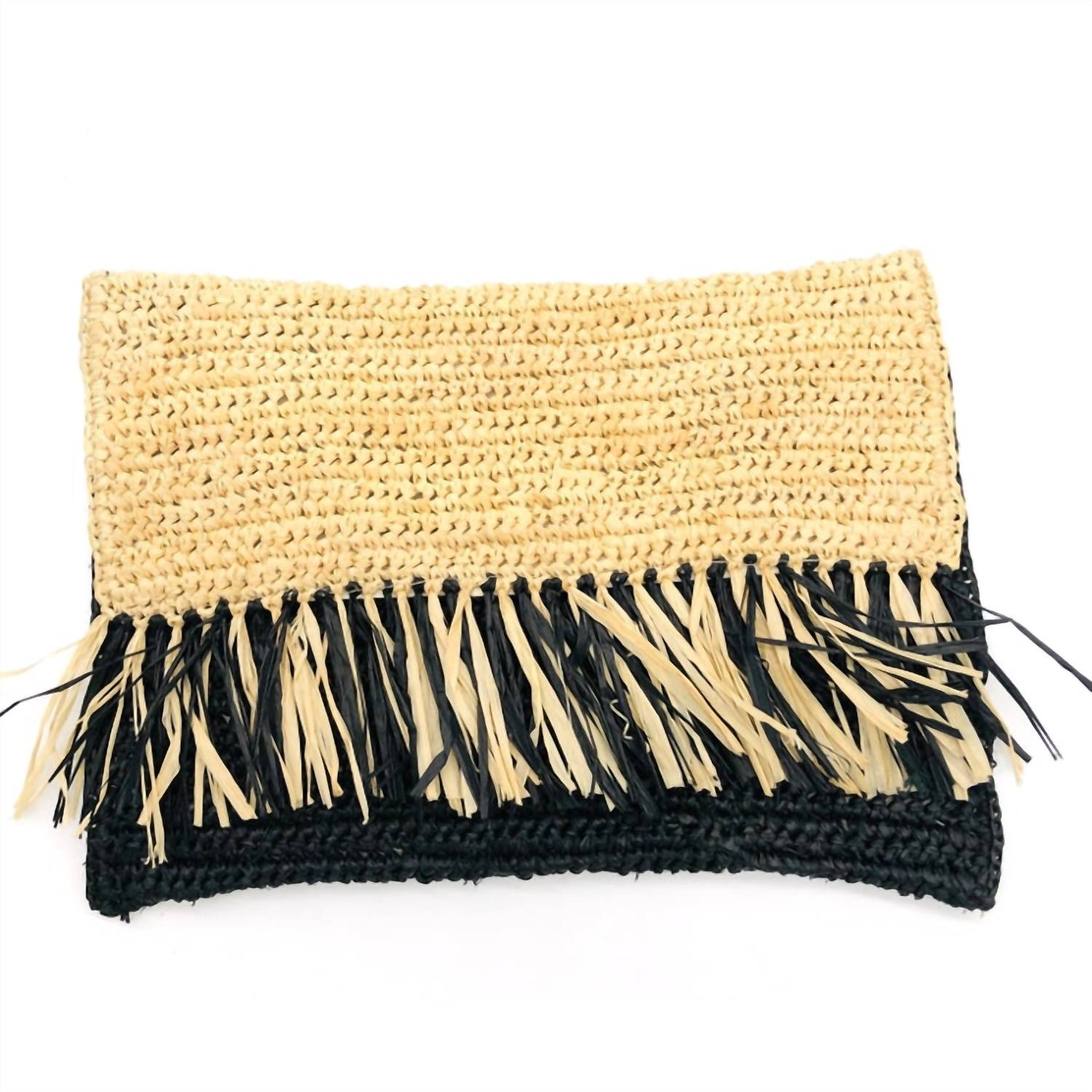 Shebobo - Women's Coco Fringe Crochet Straw Clutch