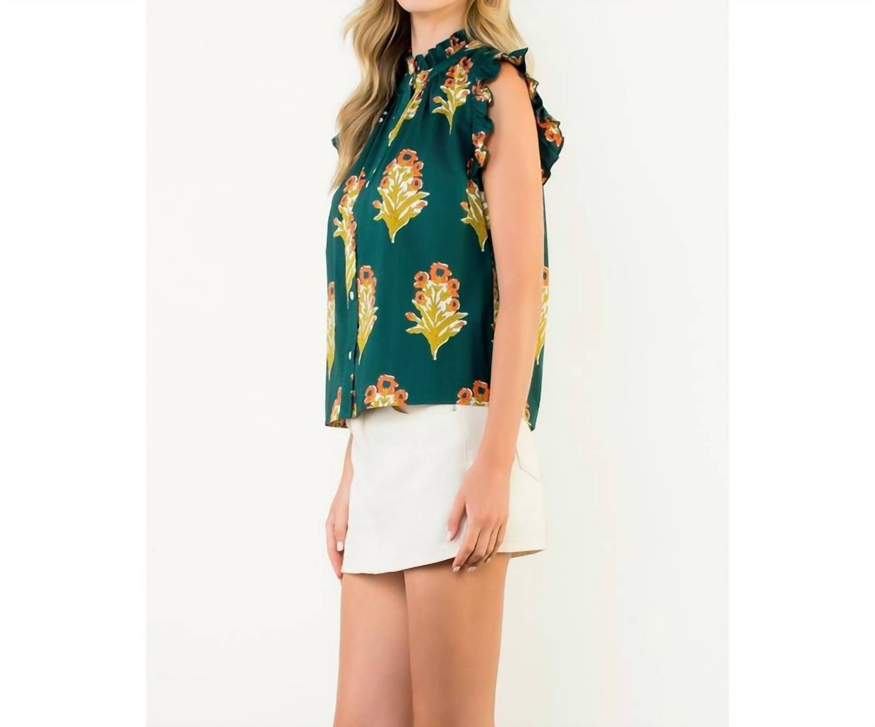 Thml - flutter sleeve floral blouse