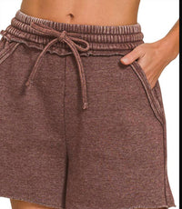 42Pops - Acid Wash Fleece Shorts