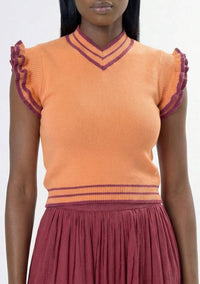 Area Stars Women's Trim Knit Top in peach berry - women's shirt