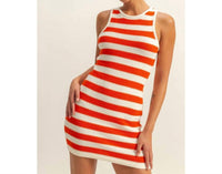 Hyfve - Kenna Striped Sleeveless Bodycon Mini Dress