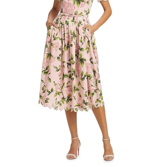 Oscar De La Renta - English Roses Poplin Midi Dress