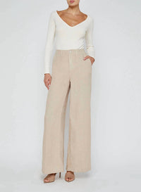L'Agence Brie High Rise Wide Leg Pants in doeskin - women's pants - view 4