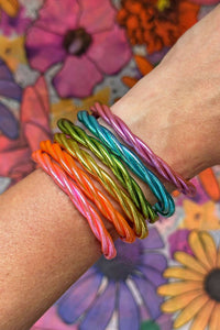 Woman Shops World - Women's Twisted Thai Buddhist Temple Mantra Bangle