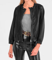 Gretchen Scott - Leatherette Bomber Jacket