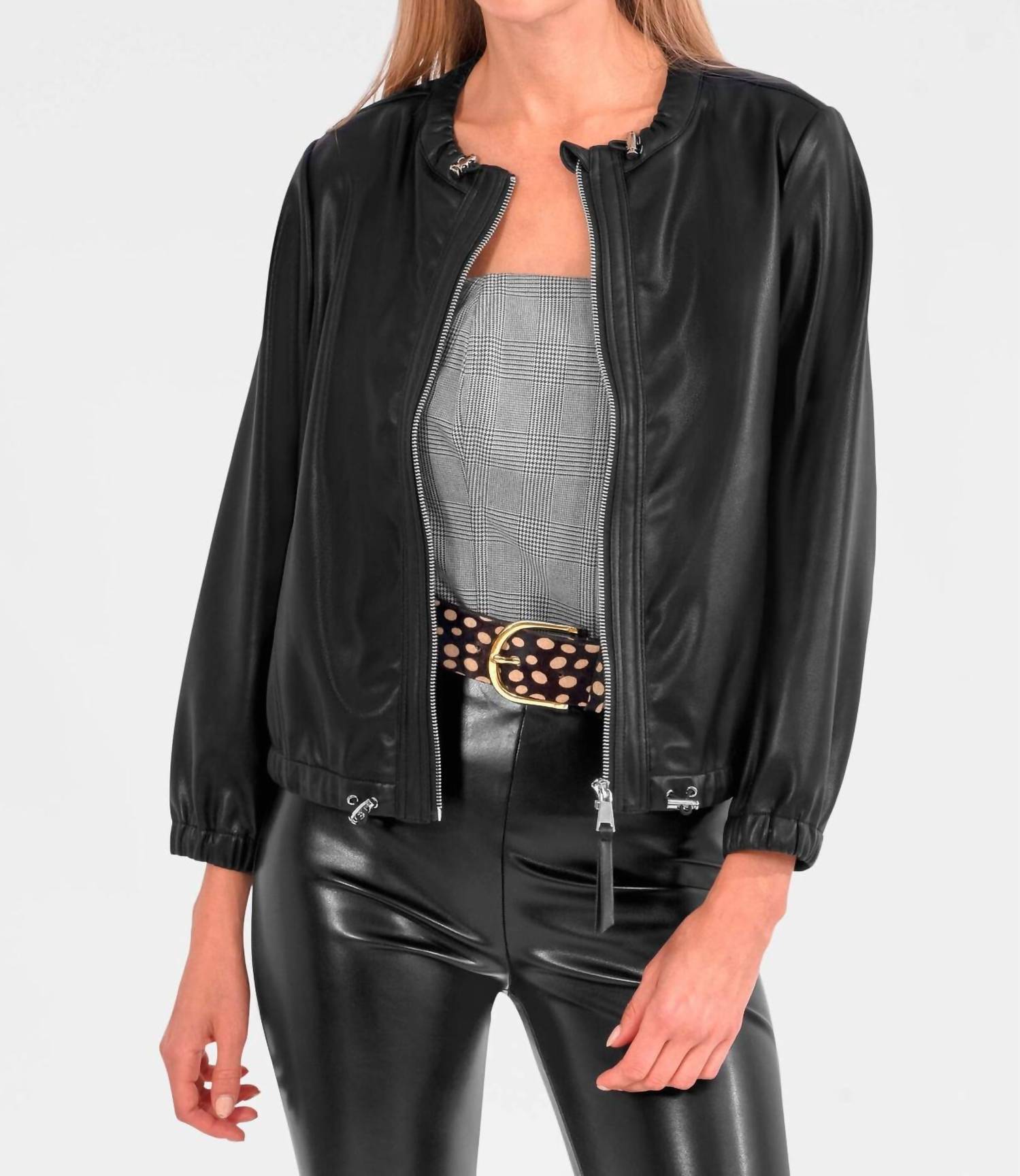 Gretchen Scott - Leatherette Bomber Jacket