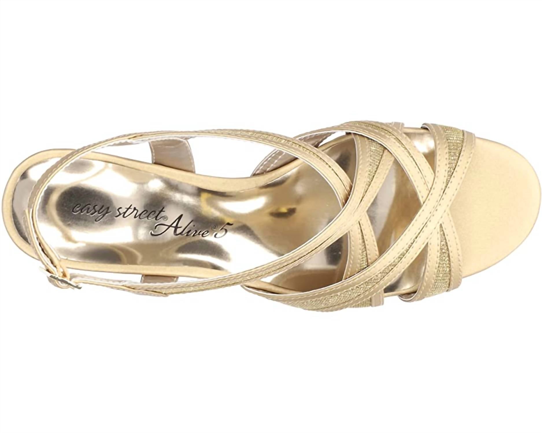 Easy Street Women's Tristen Strappy Heeled Sandal in gold - women's heels - view 5