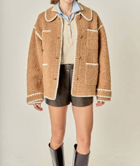 English Factory - Embroidered Shearling Jacket