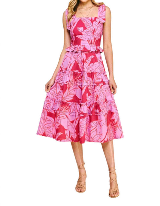 Pinch - FLORAL PIRNT TIERED MIDI SKIRT & TANK SET