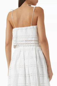 Faithfull The Brand - Abajo Cropped Eyelet Top