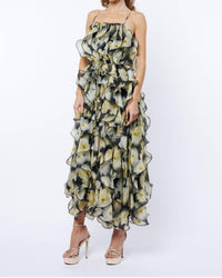 Ciebon - Irina Structured Ruffle Cocktail Midi Dress