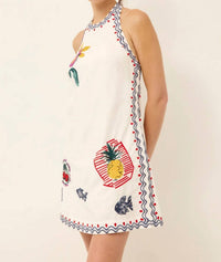 Marie Oliver - Patti Halter Tie-neck Mini Dress