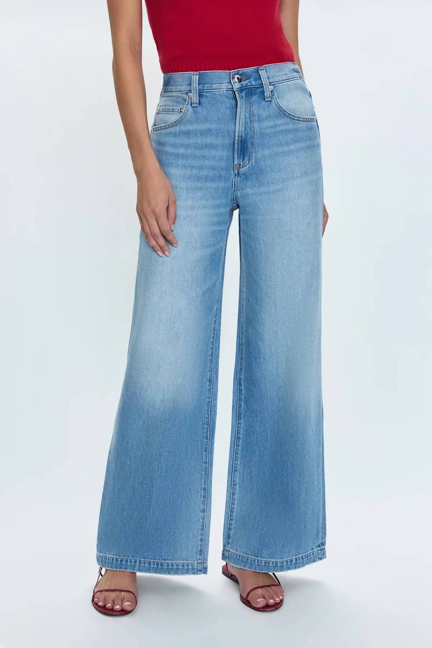 PISTOLA Jadyn Low Slung Palazzo Jeans in major 1 - women's jeans - detail view
