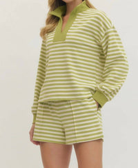 Entro - Stripe Lounge Pullover Top