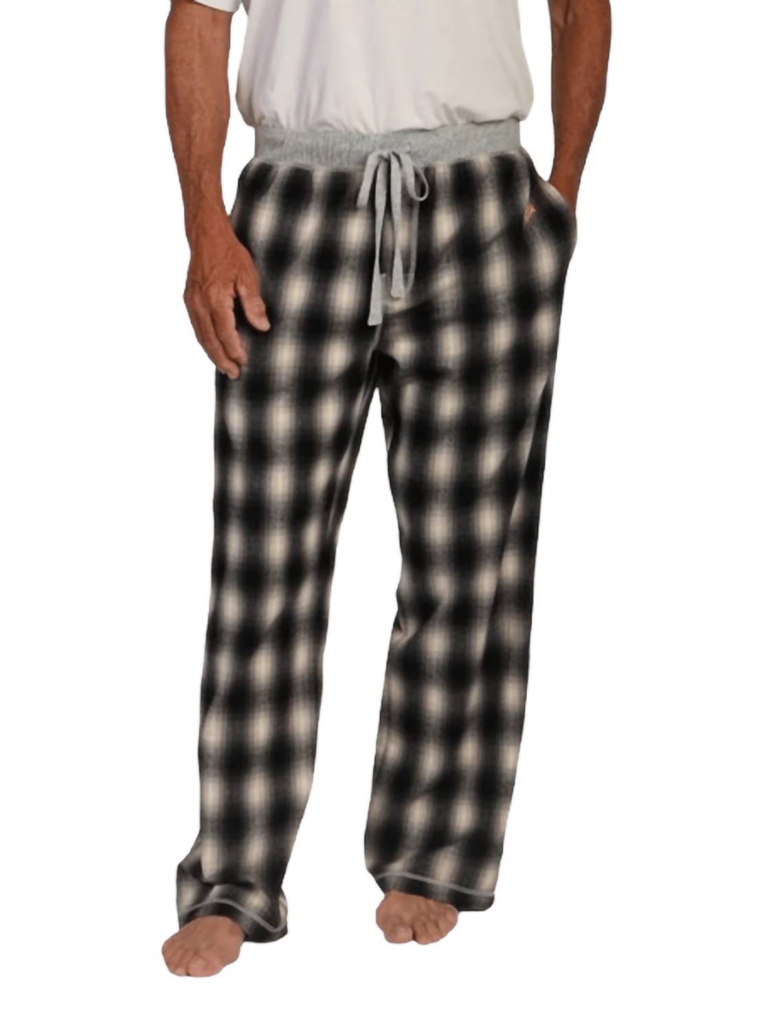 TRUE GRIT Alpine Flannel Pants in black grey - men's pants