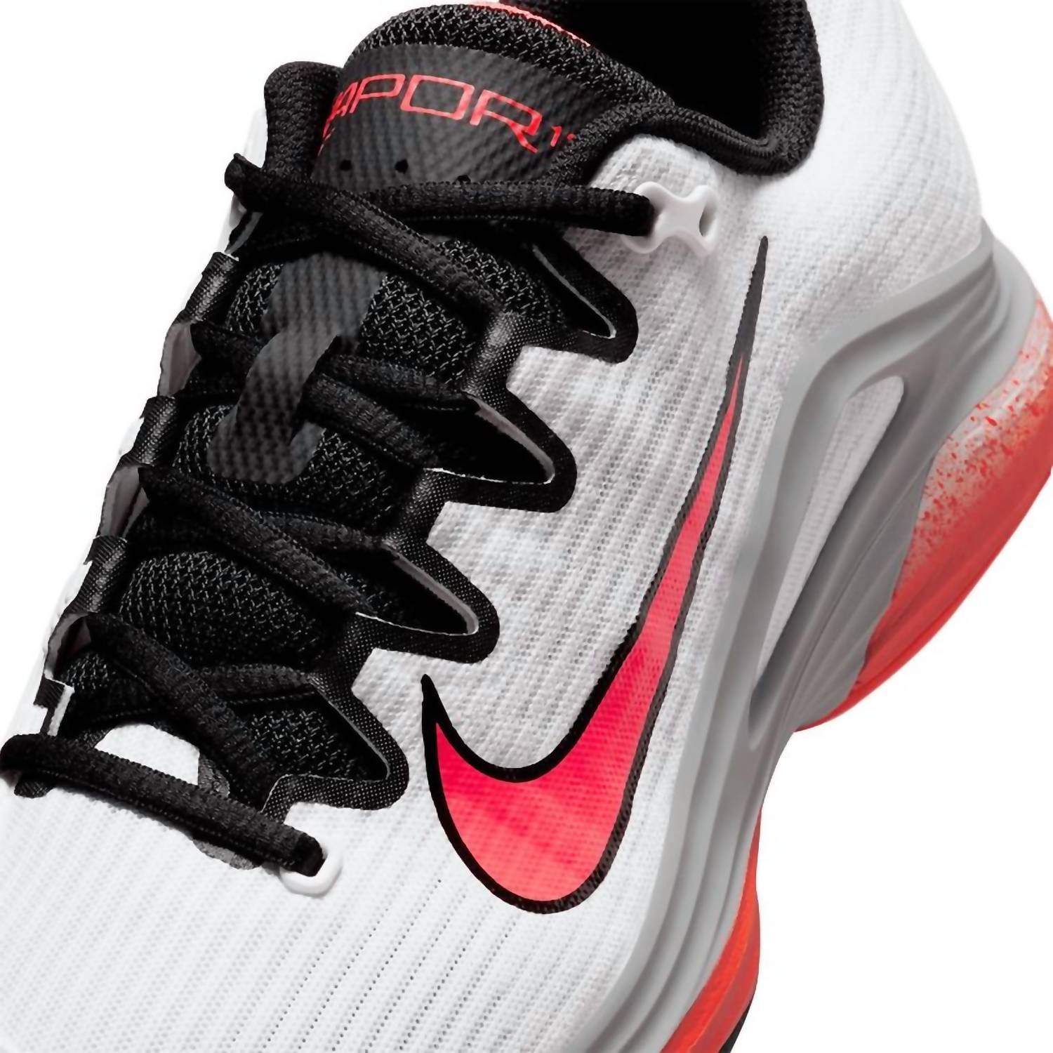 NIKE Women's Zoom Vapor 12 Hard Court Premium Tennis Shoes in white hot lava wolf grey - women's shoe - view 7