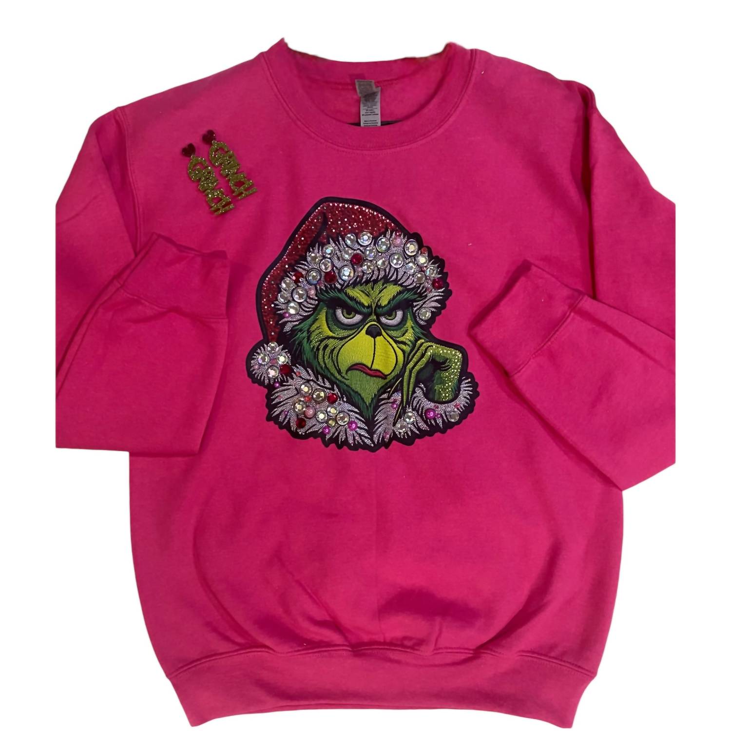 Farm Life Crafting - Women's Blinged Out Grinch Holiday Sweatshirt