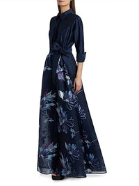 Teri Jon - Taffeta Accordion Pleat Gown
