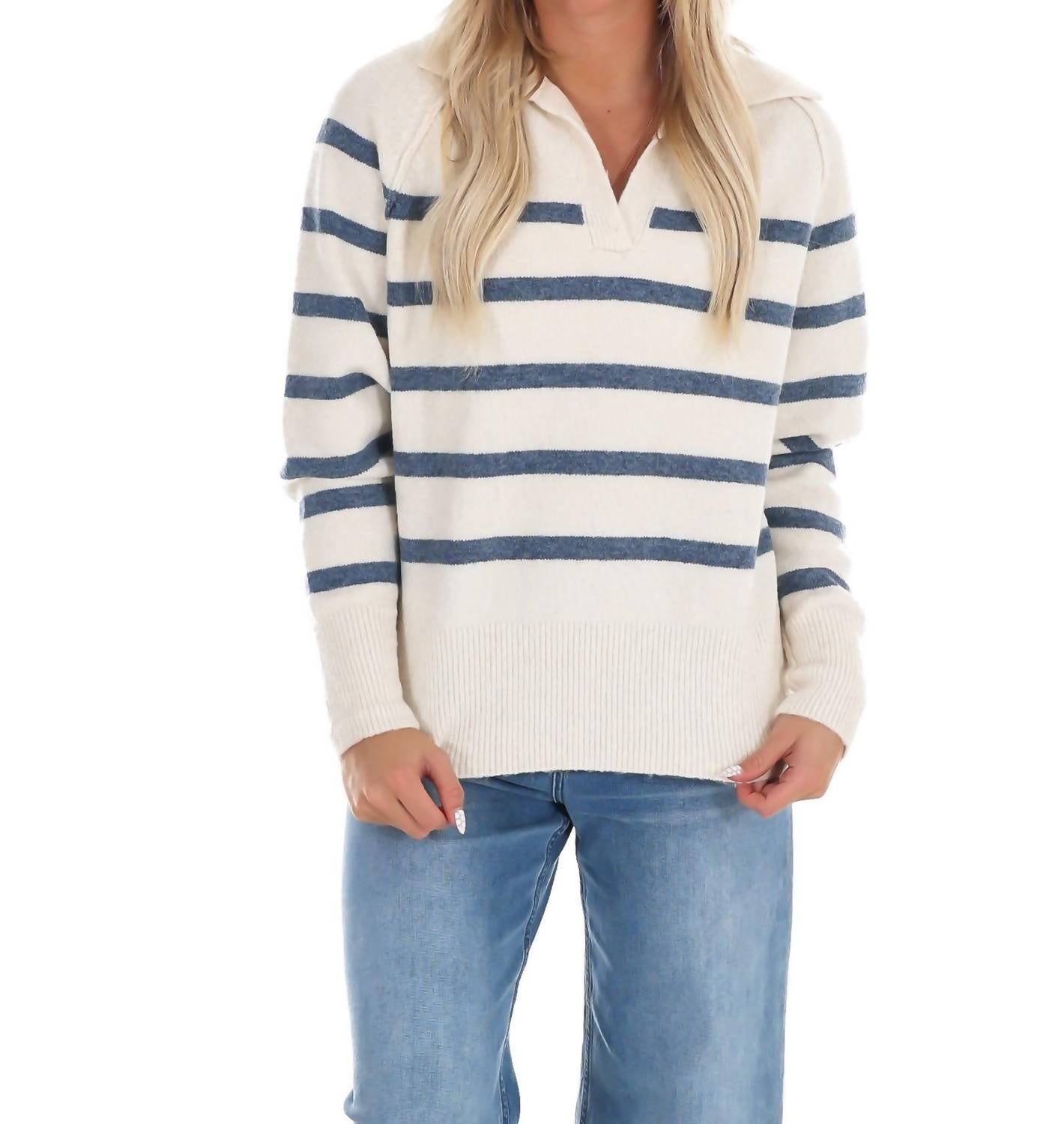 In February - Cozy Current Stripe Sweater
