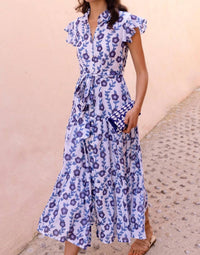 Oliphant - Ruffle Collar Button Maxi Dress