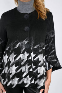 Frank Lyman - Gwendolyn Houndstooth Knit Jacket