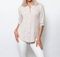 Sno Skins - Seersucker Knit Matching Thread Button Shirt