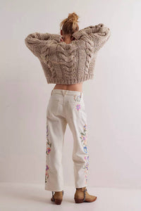 Free People - WILLOW FLORAL EMBROIDERED JEAN