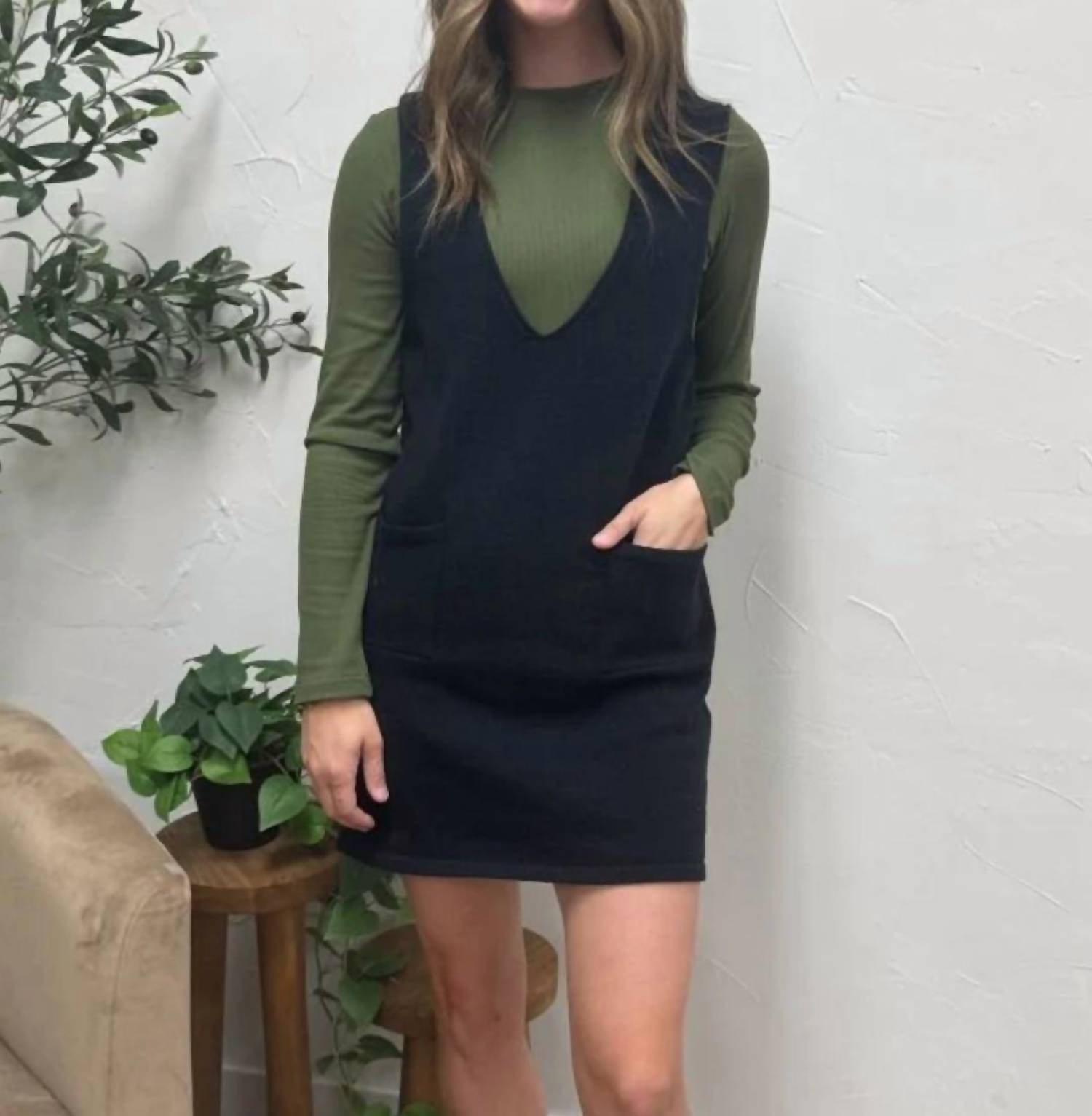 Hyfve - Sleeveless V-neck Sweater Dress
