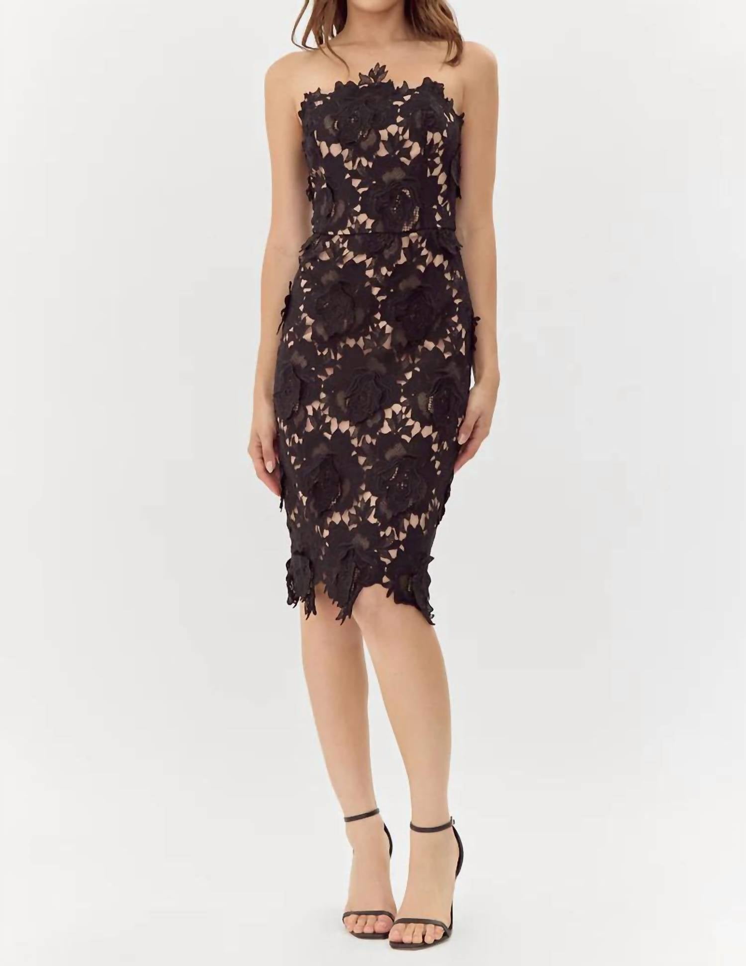 Adelyn Rae - Jade Woven Lace Tube Mini Dress