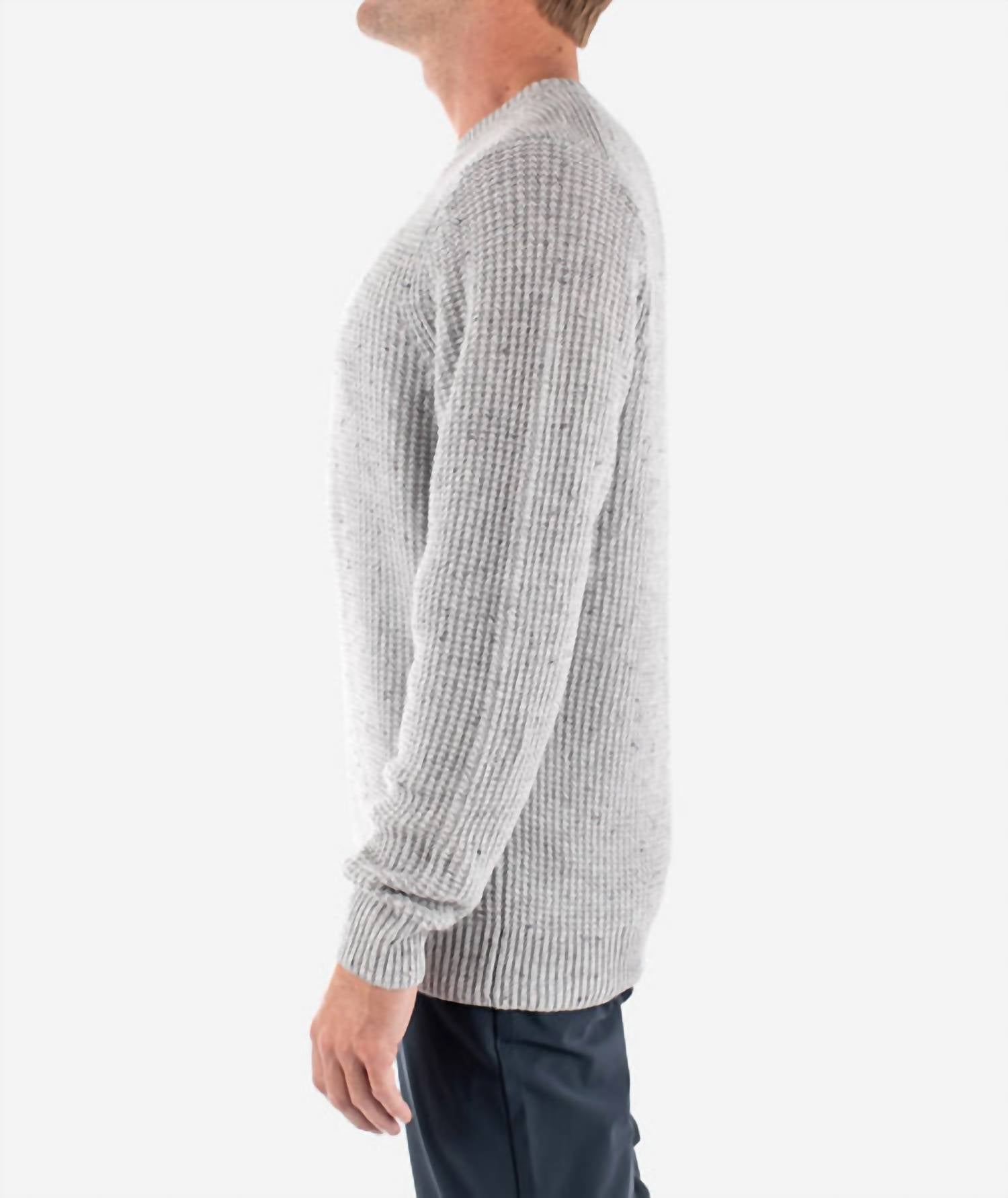 Jetty Paragon Crewneck Sweater in light grey - men's sweater - alternate view