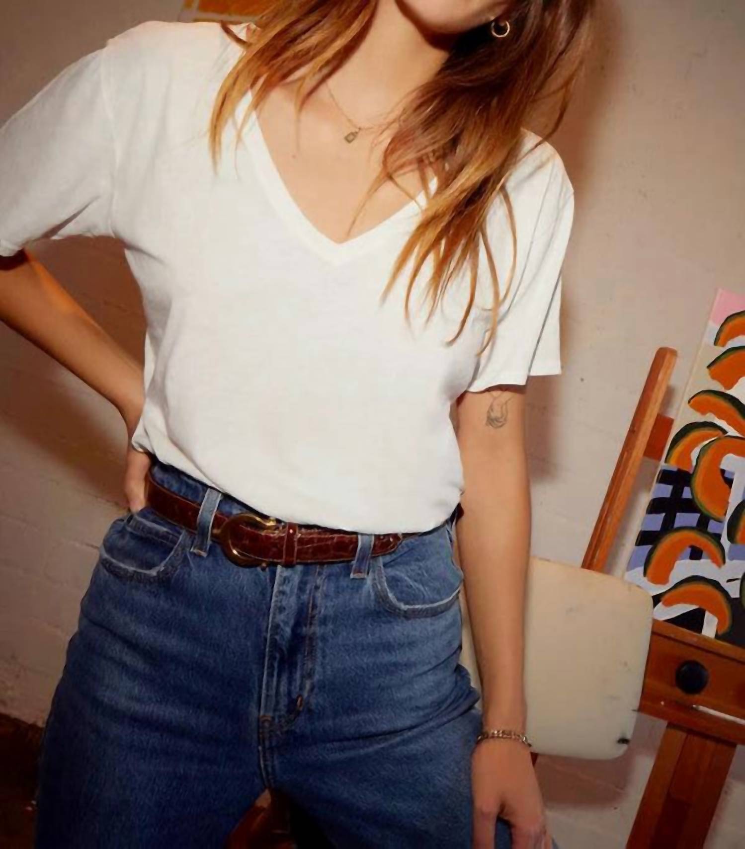 Nation Ltd - Phoenix Oversized V Neck Tee
