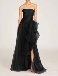 Theia - Teresa Strapless Draped Gown