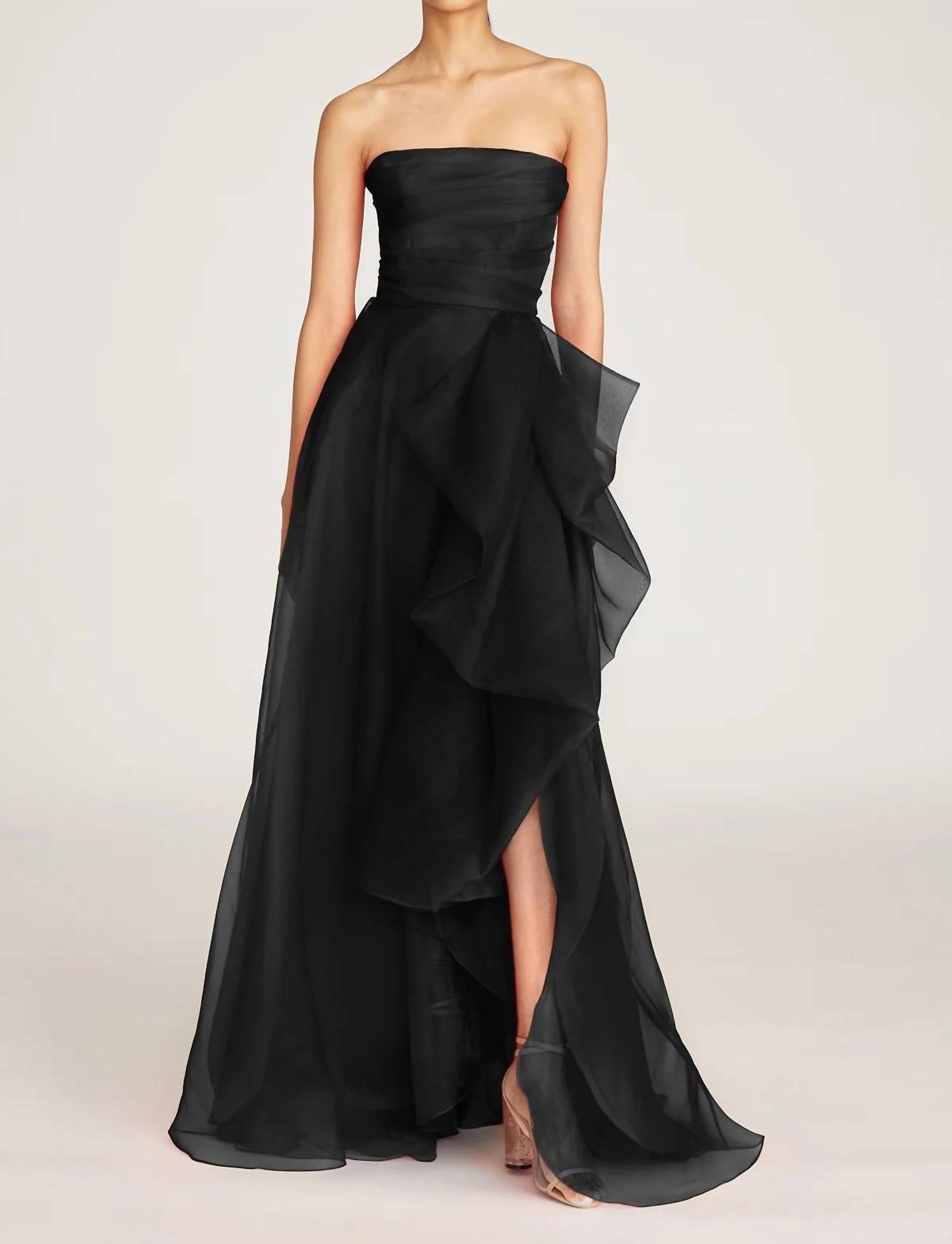 Theia - Teresa Strapless Draped Gown
