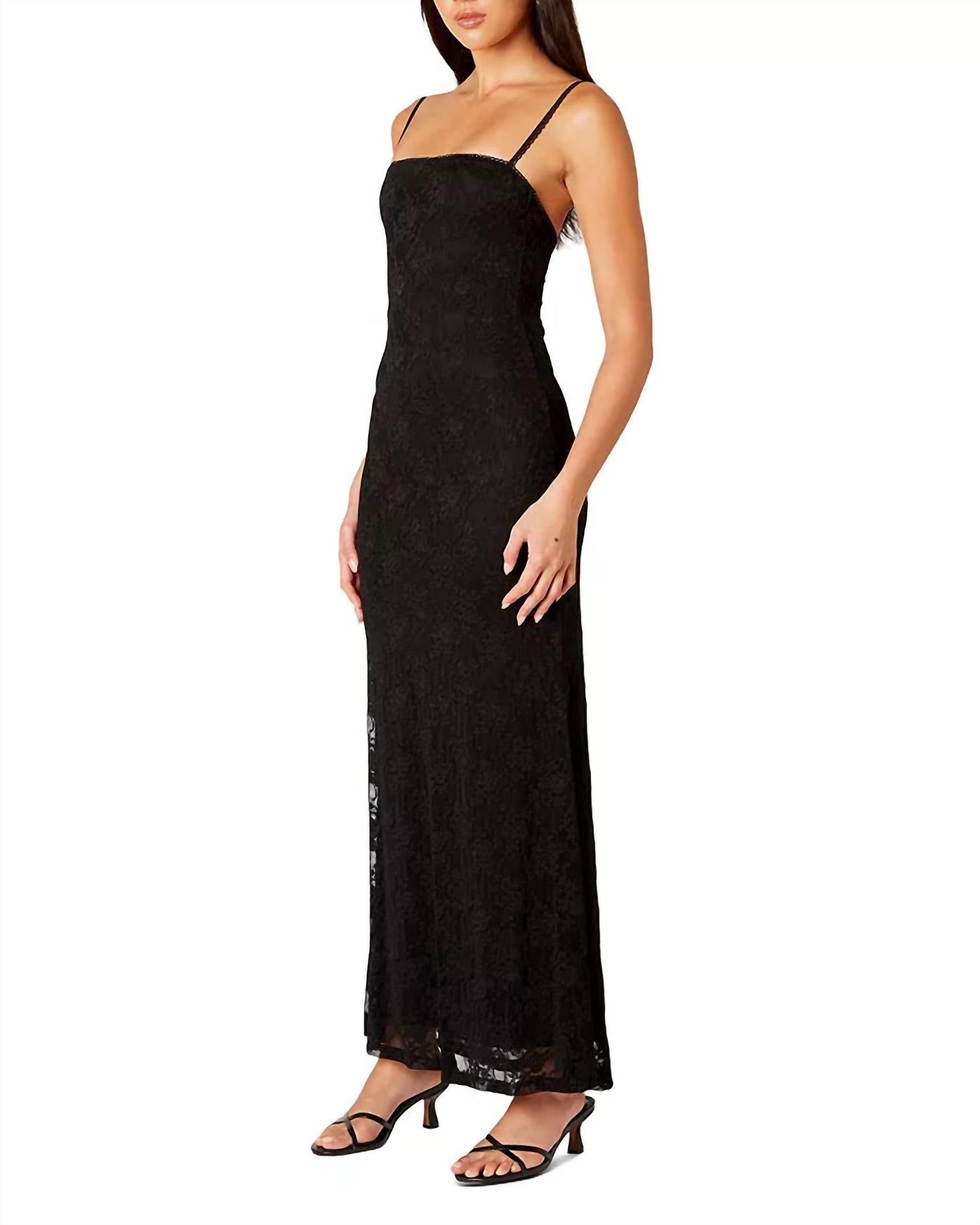 Nia - Vetiver Lace Maxi Dress
