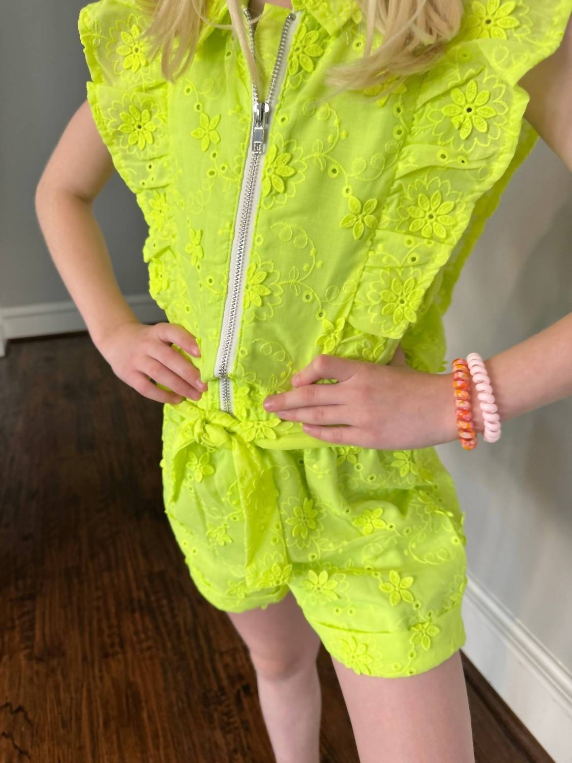 Mia - Tween Girl's Eyelet Romper