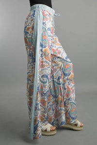 Tempo Paris - Women's Tie Front Print Pants