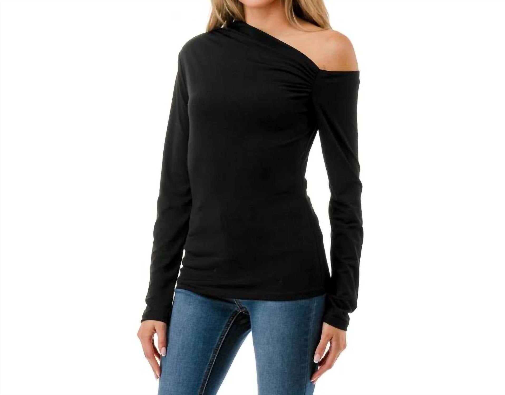 Ariella - Open Shoulder Ruched Top