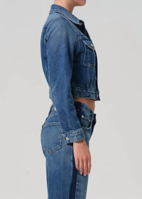 Citizens of Humanity Charisse Shrunken Denim Jacket in briar - women's jacket - detail view