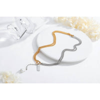 Classicharms - Women's Two-tone Chain Pearl Necklace