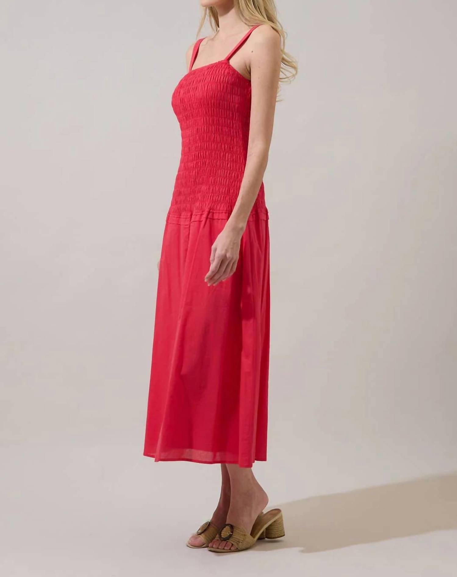 Sugarlips - Railey Smocked Drop Waist Midi Dress
