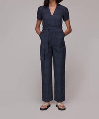 Whistles - Zoe Broderie Tied Waist Eyelet Cotton Jumpsuit